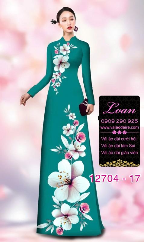 Vải áo dài hoa sứ in 3D