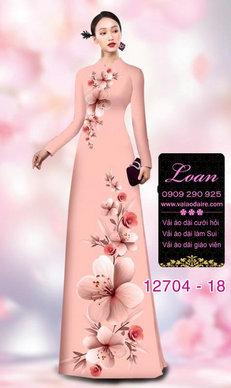 Vải áo dài hoa sứ in 3D