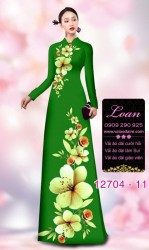 Vải áo dài hoa sứ in 3D