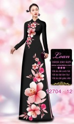 Vải áo dài hoa sứ in 3D