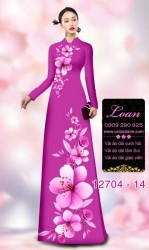 Vải áo dài hoa sứ in 3D