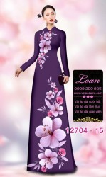 Vải áo dài hoa sứ in 3D