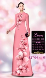 Vải áo dài hoa sứ in 3D