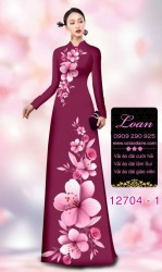 Vải áo dài hoa sứ in 3D