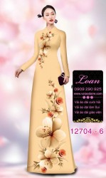 Vải áo dài hoa sứ in 3D