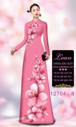 Vải áo dài hoa sứ in 3D