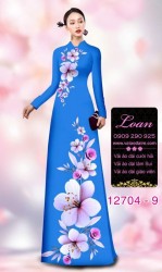 Vải áo dài hoa sứ in 3D