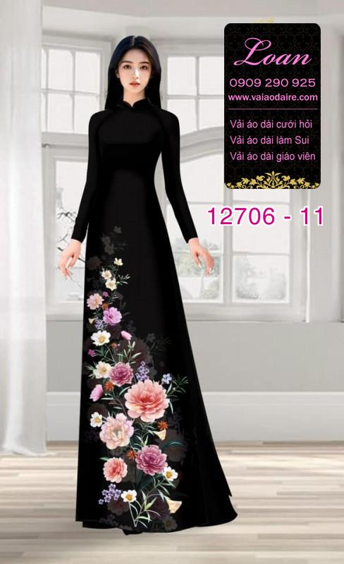 Vải áo dài hoa in 3D