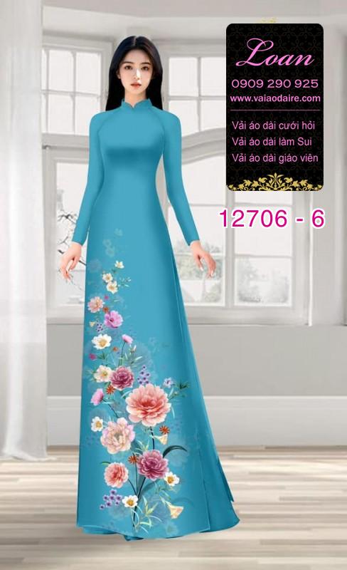 Vải áo dài hoa in 3D