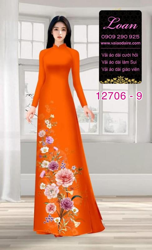 Vải áo dài hoa in 3D