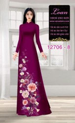 Vải áo dài hoa in 3D