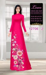 Vải áo dài hoa in 3D