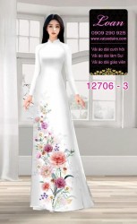 Vải áo dài hoa in 3D