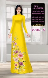 Vải áo dài hoa in 3D