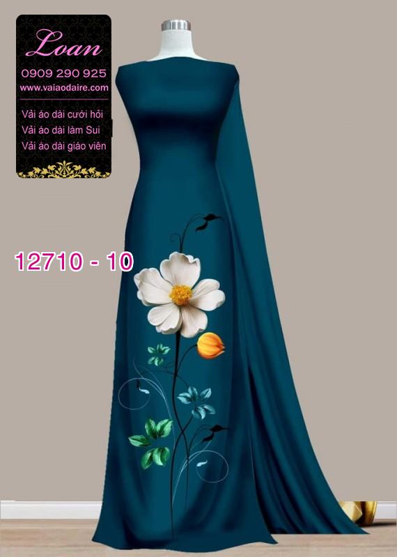 Vải áo dài hoa 3D