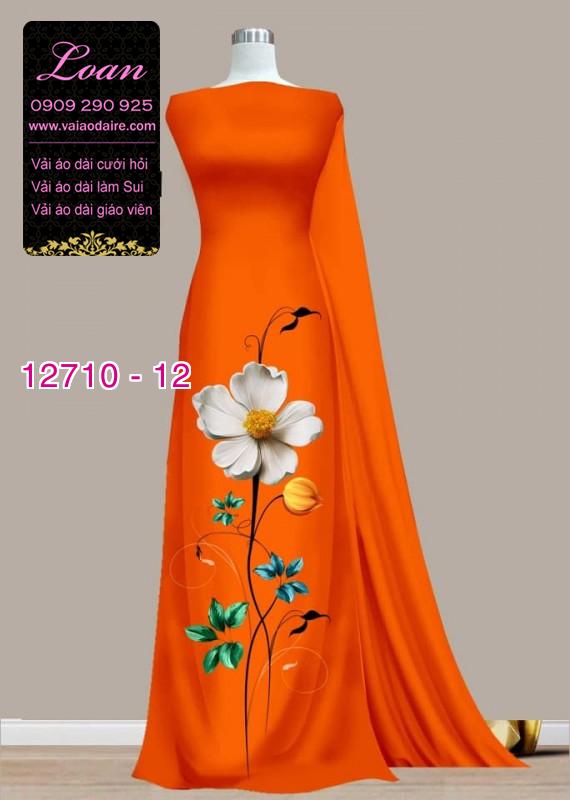 Vải áo dài hoa 3D