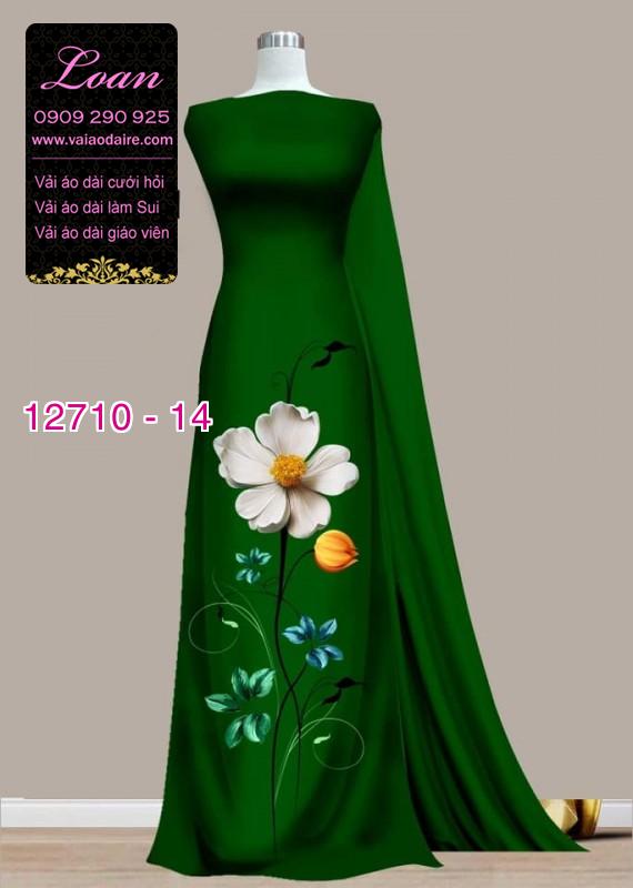 Vải áo dài hoa 3D