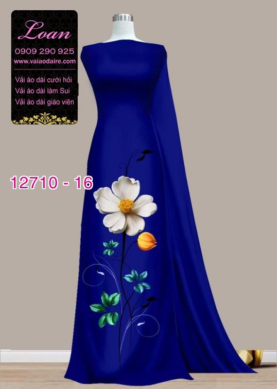 Vải áo dài hoa 3D