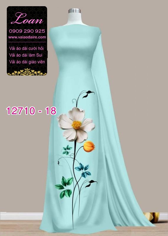 Vải áo dài hoa 3D