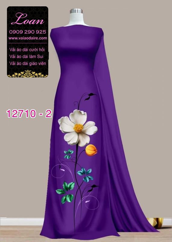 Vải áo dài hoa 3D