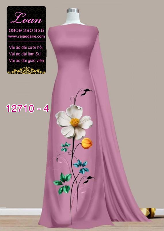 Vải áo dài hoa 3D