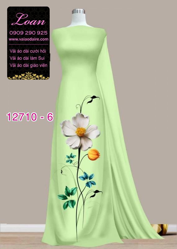 Vải áo dài hoa 3D