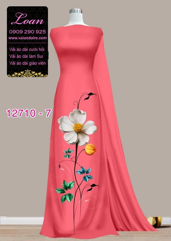 Vải áo dài hoa 3D