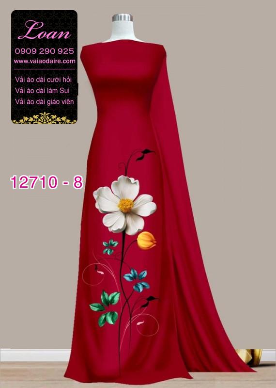 Vải áo dài hoa 3D