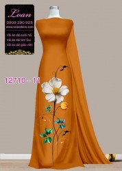 Vải áo dài hoa 3D