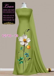 Vải áo dài hoa 3D