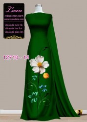 Vải áo dài hoa 3D