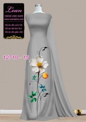 Vải áo dài hoa 3D