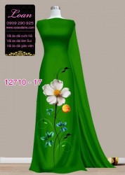 Vải áo dài hoa 3D