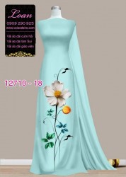 Vải áo dài hoa 3D