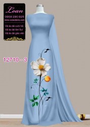 Vải áo dài hoa 3D