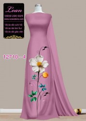 Vải áo dài hoa 3D