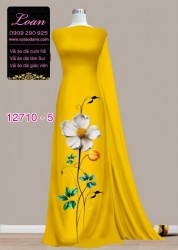 Vải áo dài hoa 3D