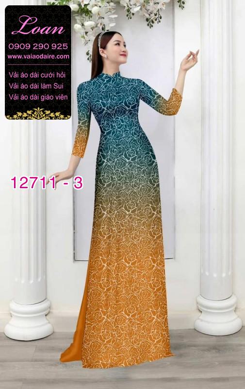 Vải áo dài hoa văn in 3D