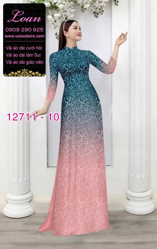 Vải áo dài hoa văn in 3D