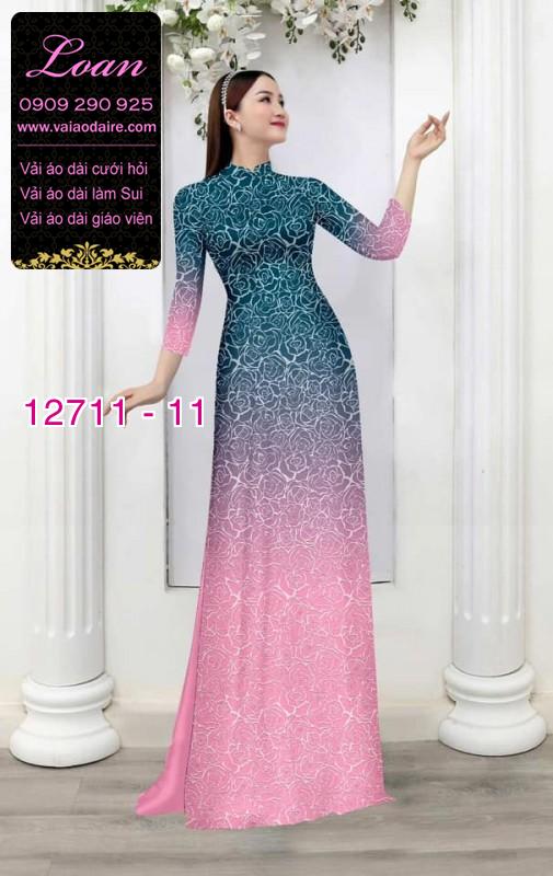 Vải áo dài hoa văn in 3D