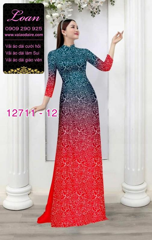 Vải áo dài hoa văn in 3D