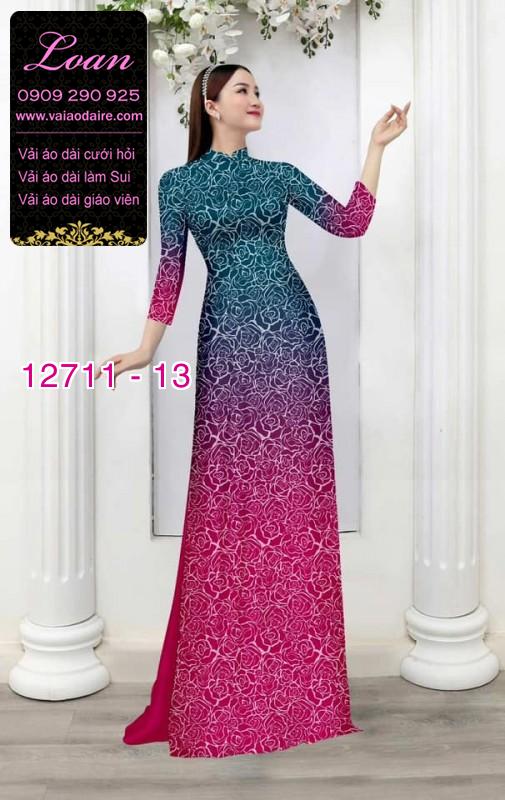 Vải áo dài hoa văn in 3D