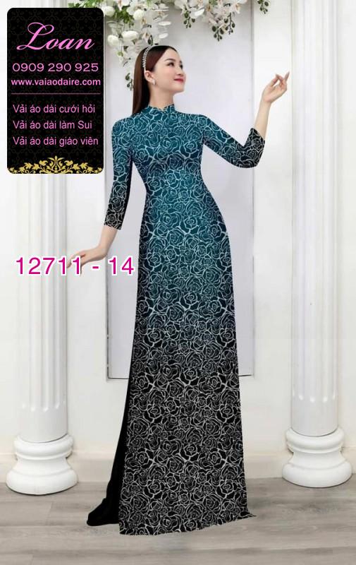 Vải áo dài hoa văn in 3D