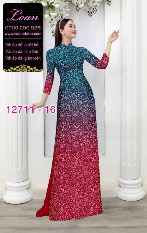 Vải áo dài hoa văn in 3D