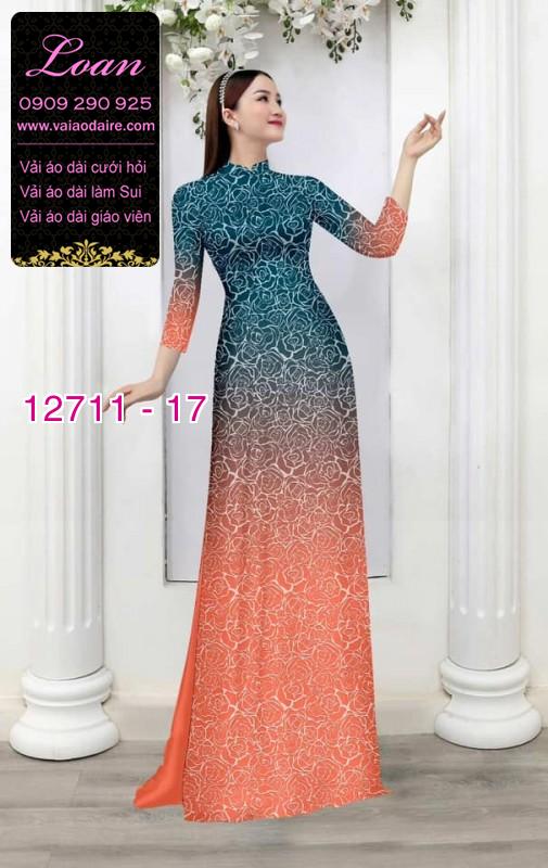 Vải áo dài hoa văn in 3D