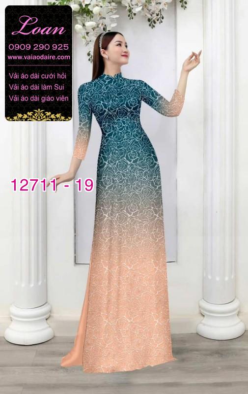 Vải áo dài hoa văn in 3D