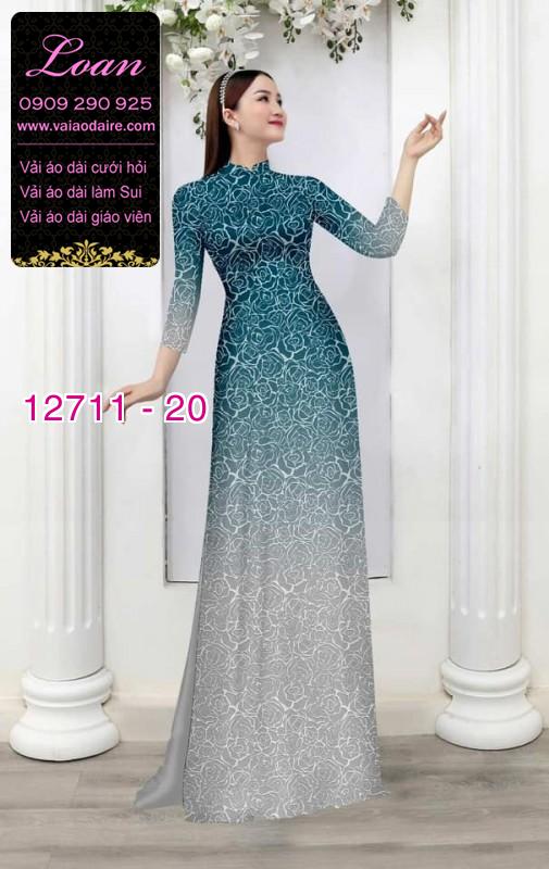 Vải áo dài hoa văn in 3D