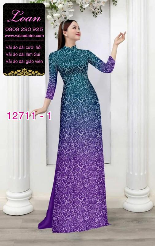 Vải áo dài hoa văn in 3D