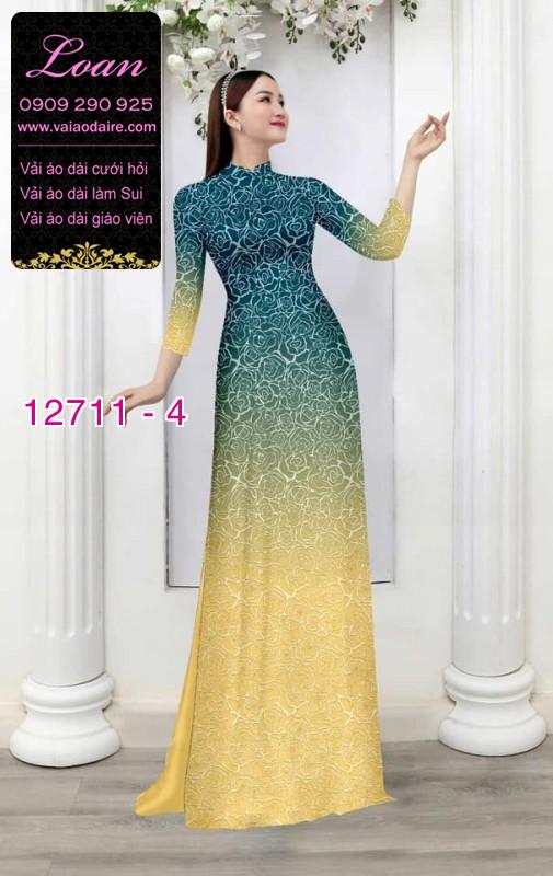 Vải áo dài hoa văn in 3D