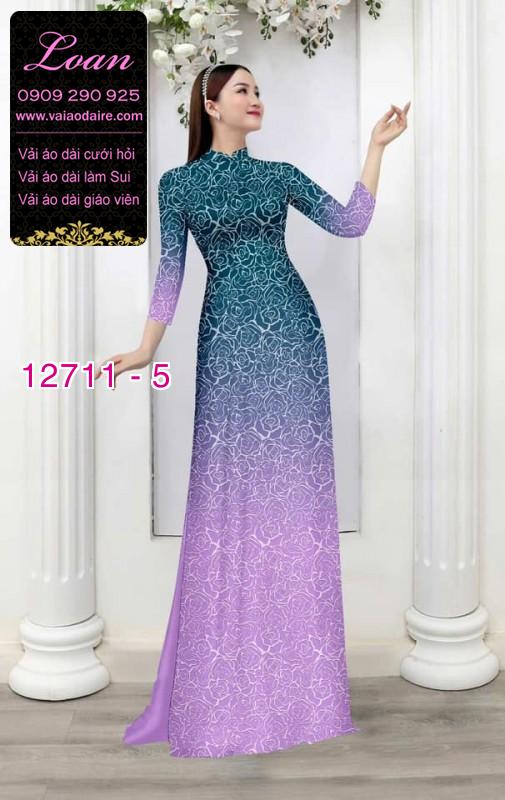 Vải áo dài hoa văn in 3D